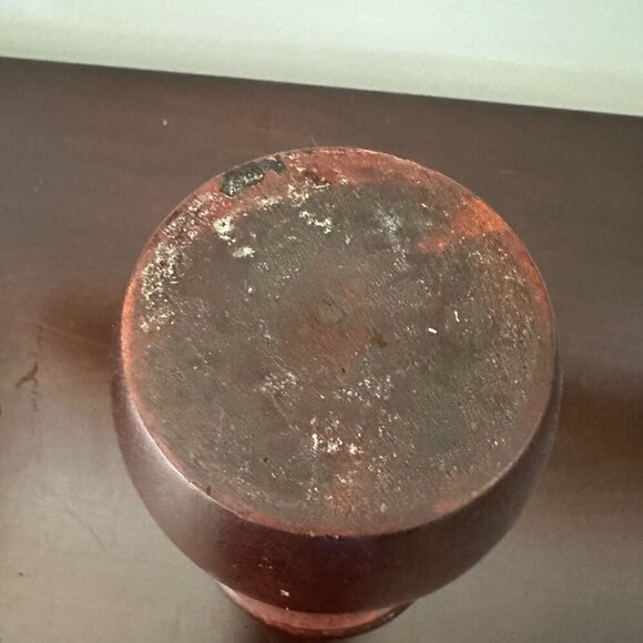 1970s Mid Century Modern Wood Mushroom Shaped Candle Holder 6.5" - Picture 6 of 9